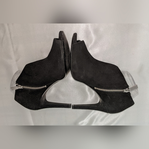 MICHAEL Michael Kors Womens Black Suede Elodie Booties Open Toe Side Zip Size 9M - Picture 7 of 12
